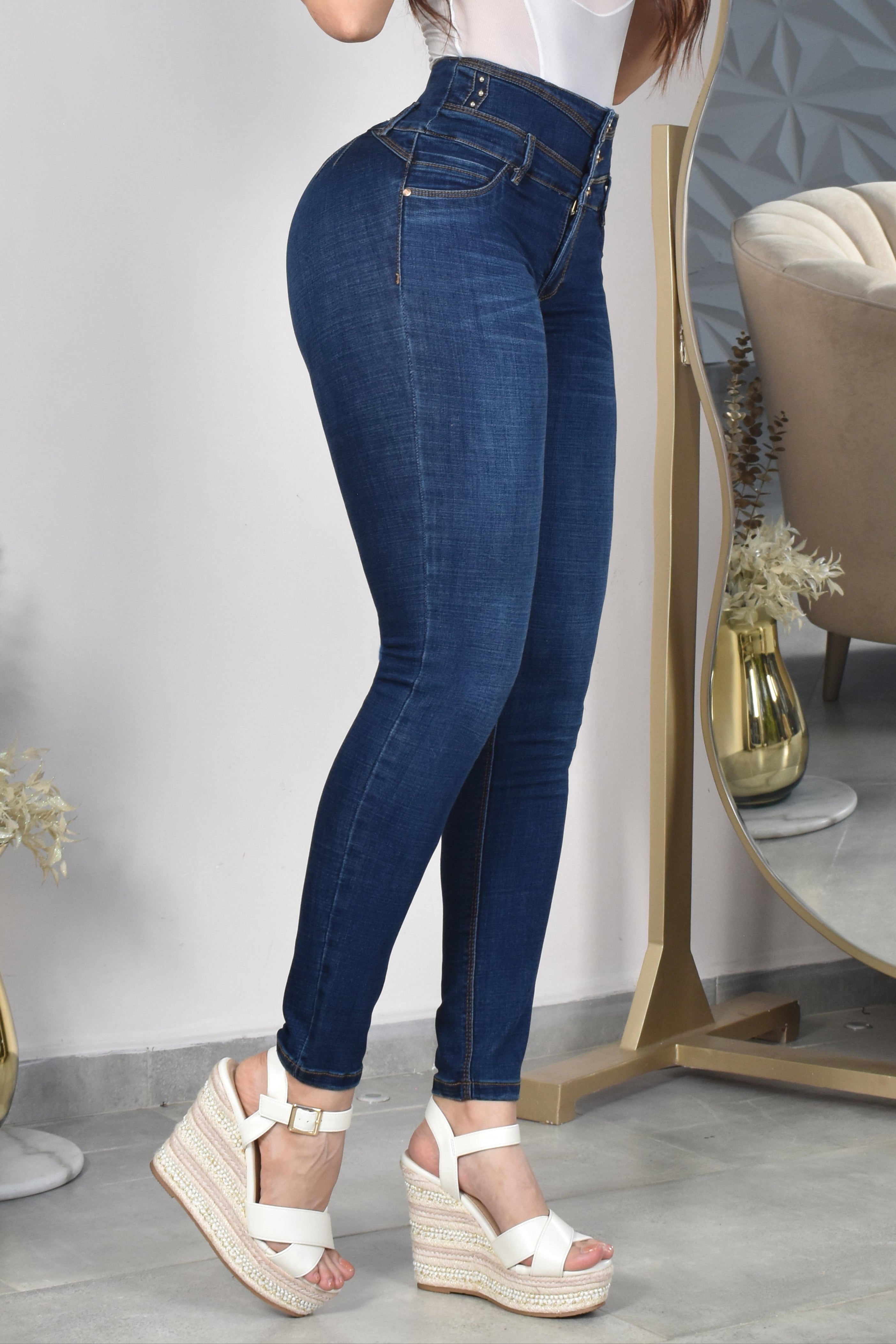 JEANS SKINNY CONTROL ABDOMEN LEVANTA COLA  REF. B-254048