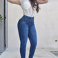 JEANS SKINNY CON PEDRERIA, LEVANTA COLA  REF. B-254047