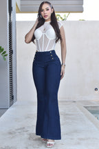 JEANS BOTA ANCHA LEVANTA COLA  REF. B-254059