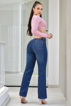 JEANS BOTA RECTA LEVANTA COLA  REF. B264006