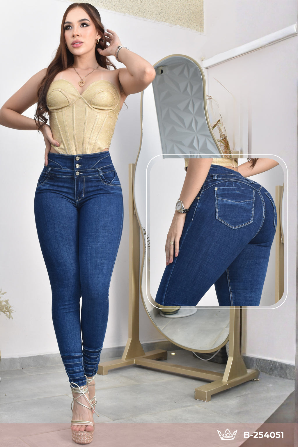 JEANS SKINNY CONTROL ABDOMEN LEVANTA COLA  REF. B-254051