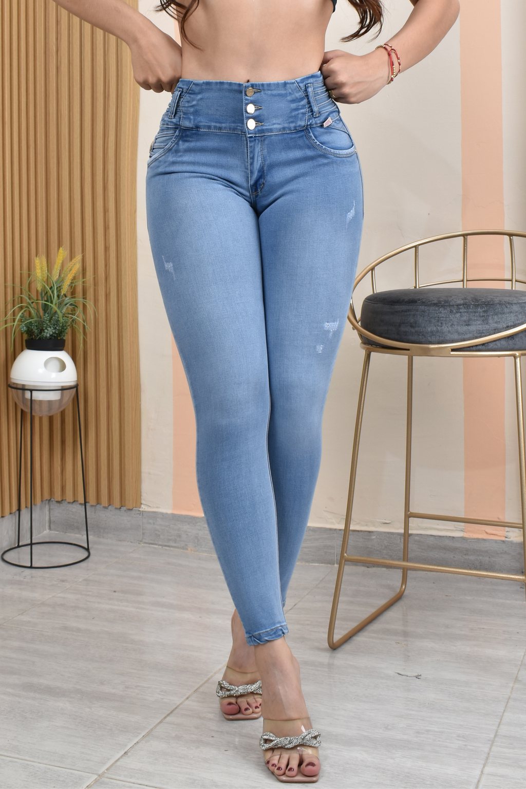 JEANS SKINNY CONTROL ABDOMEN LEVANTA COLA  REF. B-254039