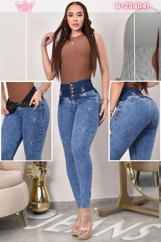 JEANS SKINNY CONTROL ABDOMEN LEVANTA COLA  REF. B-254041