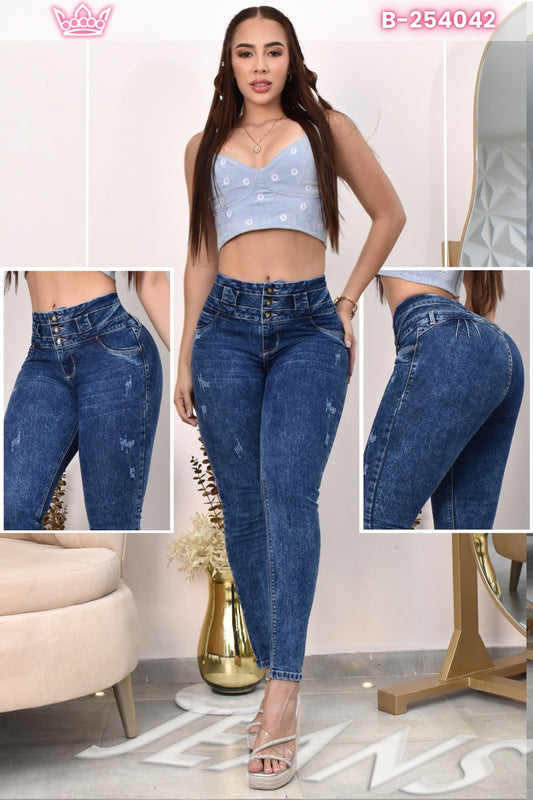 JEANS SKINNY CONTROL ABDOMEN LEVANTA COLA  REF. B-254042