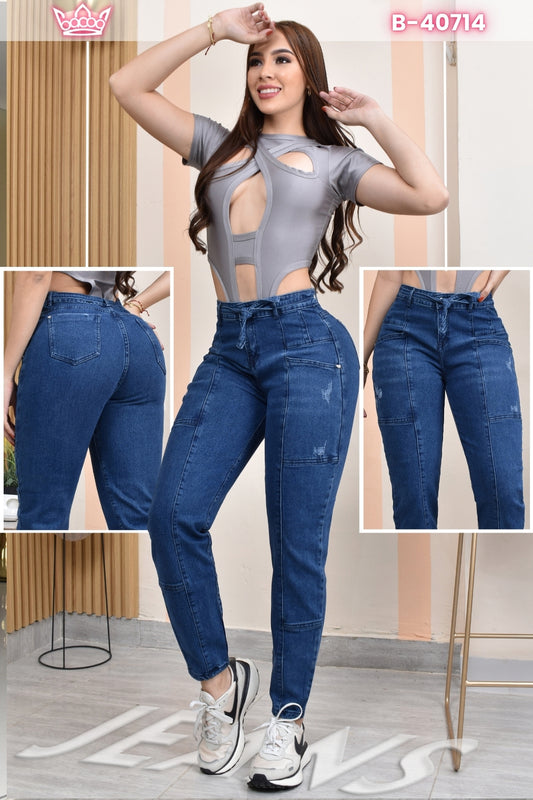 JEANS MOMFIT MOLDEADOR REF. B-40714