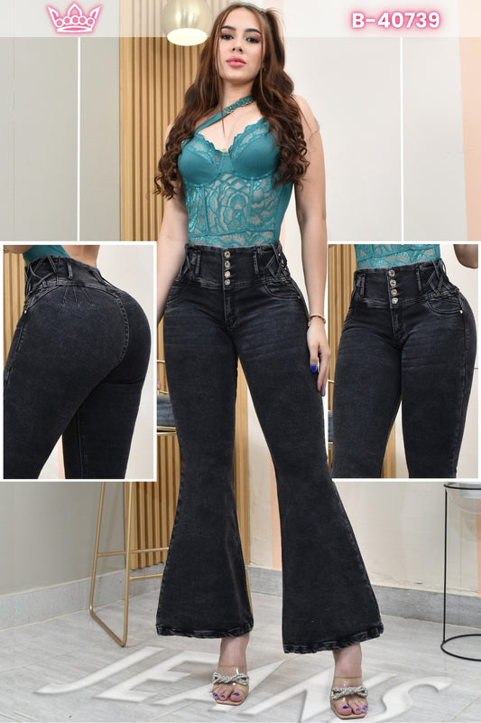 JEANS BOTA CAMPANA LEVANTA COLA  REF. B-40739