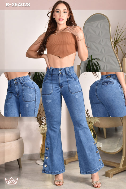 JEANS BOTA CAMPANA LEVANTA COLA  REF. B-254028