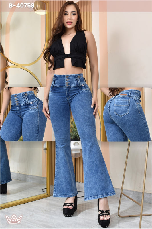 JEANS BOTA CAMPANA LEVANTA COLA  REF. B-40758