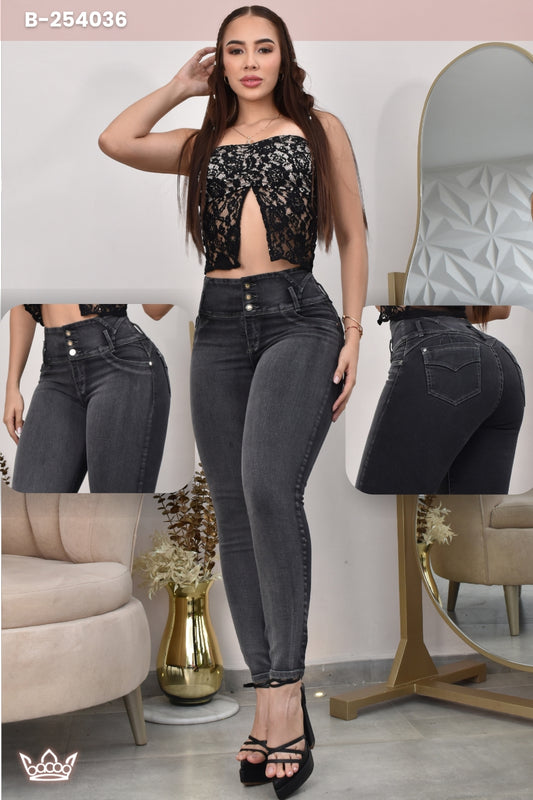 JEANS SKINNY CONTROL ABDOMEN LEVANTA COLA  REF. B-254036