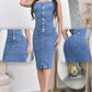 VESTIDO DENIM STRECH, HORMA PERFECTA REF. B-259009