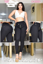 PANTALON SKINNY COLOR NEGRO LEVANTA COLA REF. B-40666