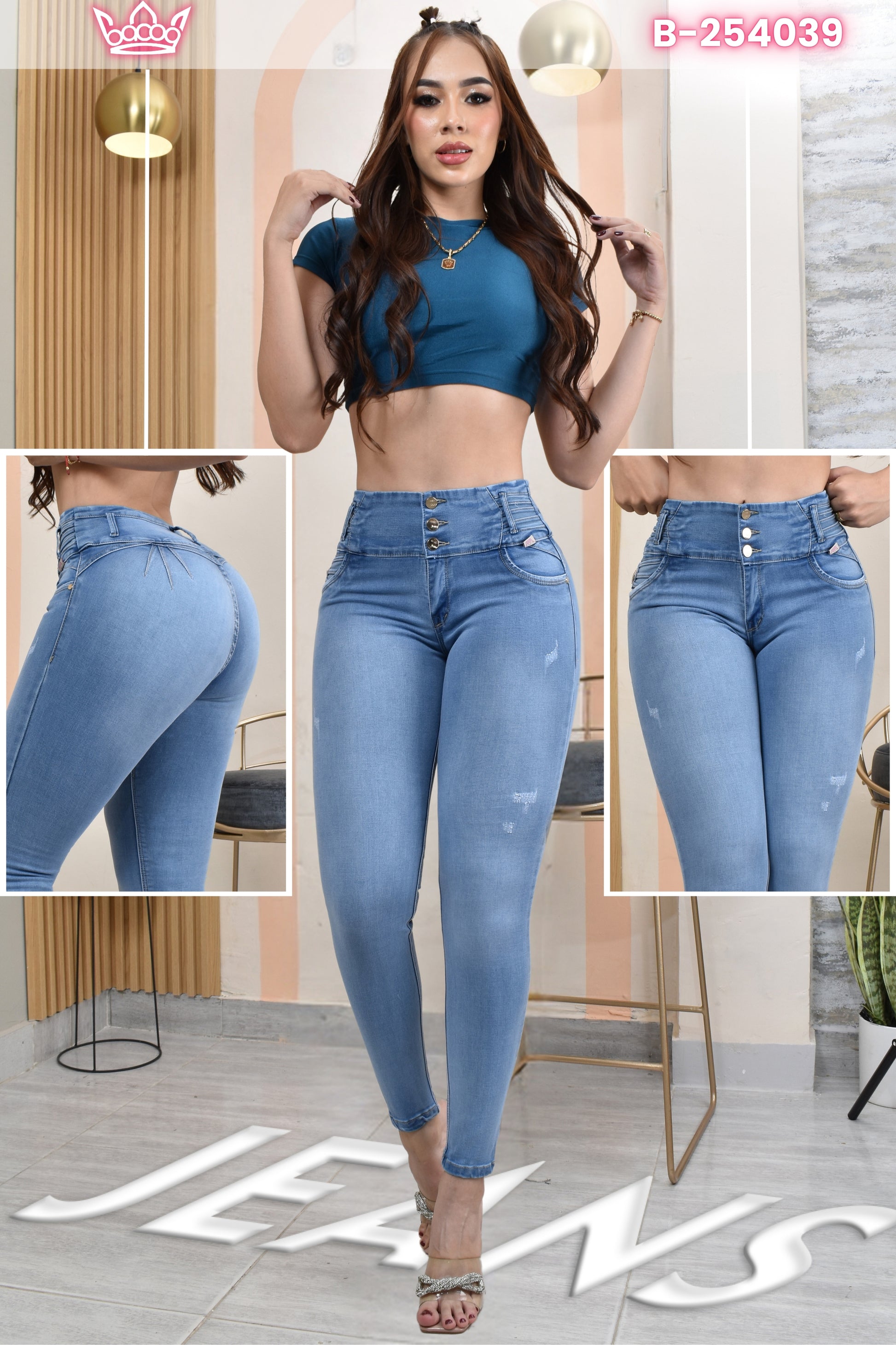 JEANS SKINNY CONTROL ABDOMEN LEVANTA COLA  REF. B-254039