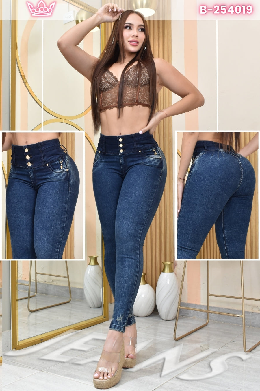 JEANS SKINNY CONTROL ABDOMEN LEVANTA COLA  REF. B-254019