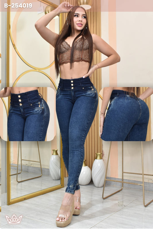 JEANS SKINNY CONTROL ABDOMEN LEVANTA COLA  REF. B-254019