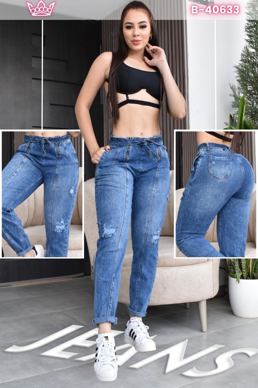 JEANS MOMFIT MOLDEADOR REF. B-40625