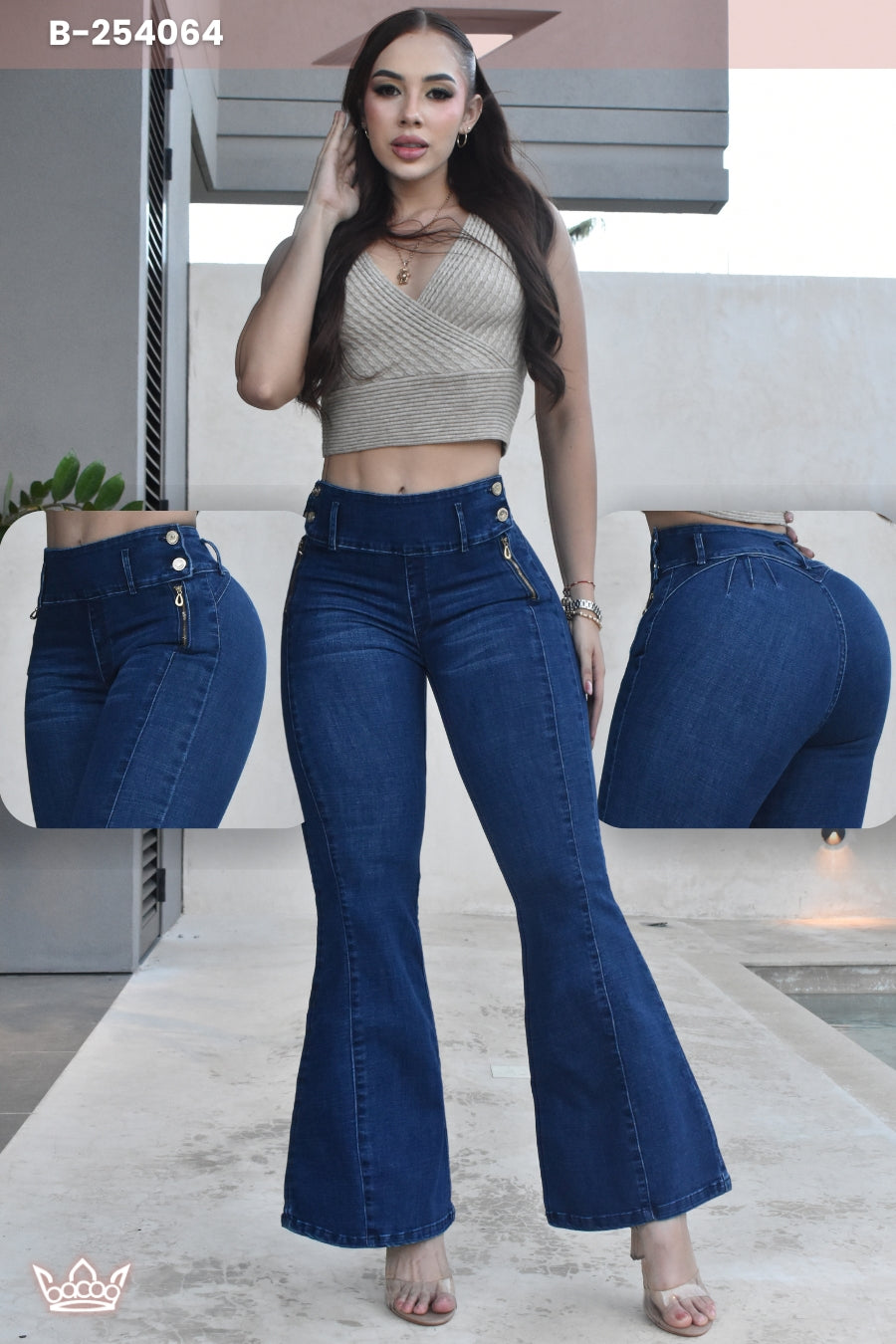 JEANS BOTA ANCHA LEVANTA COLA  REF. B-254064