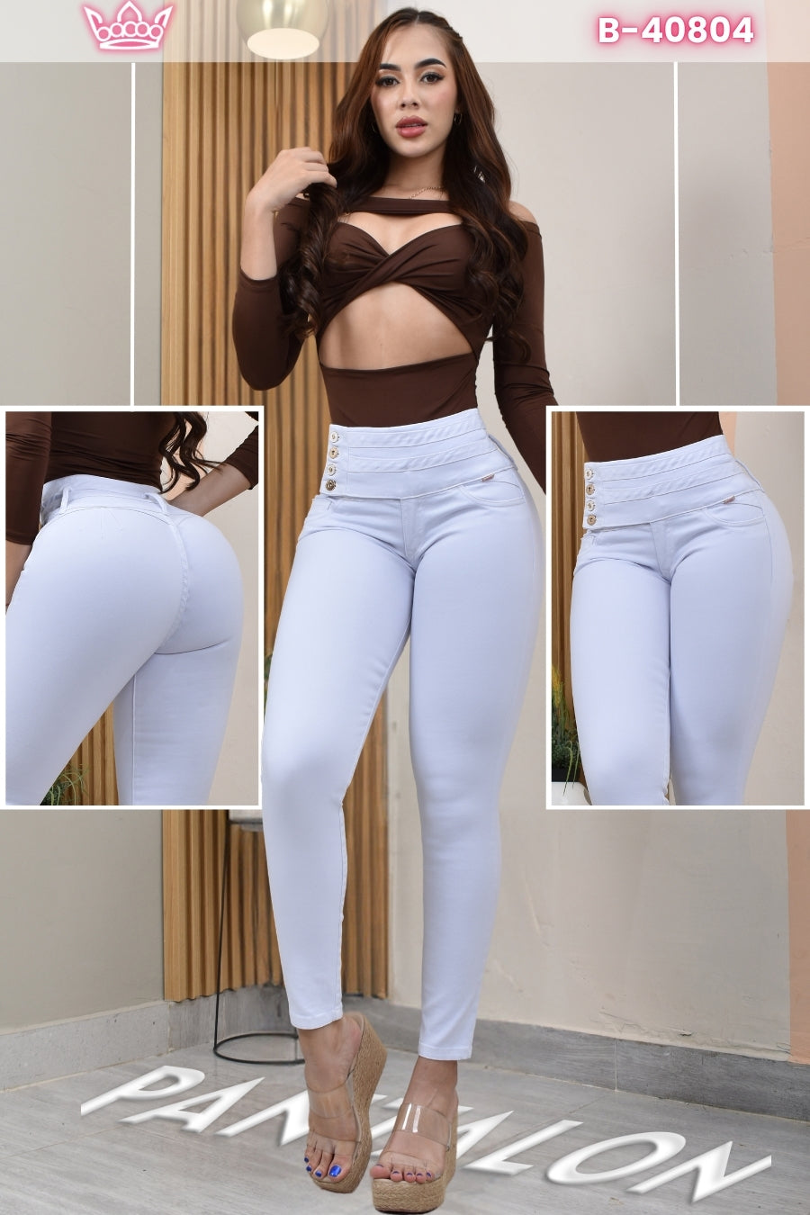 PANTALON SKINNY CONTROL ABDOMEN LEVANTA COLA  REF. B-40804
