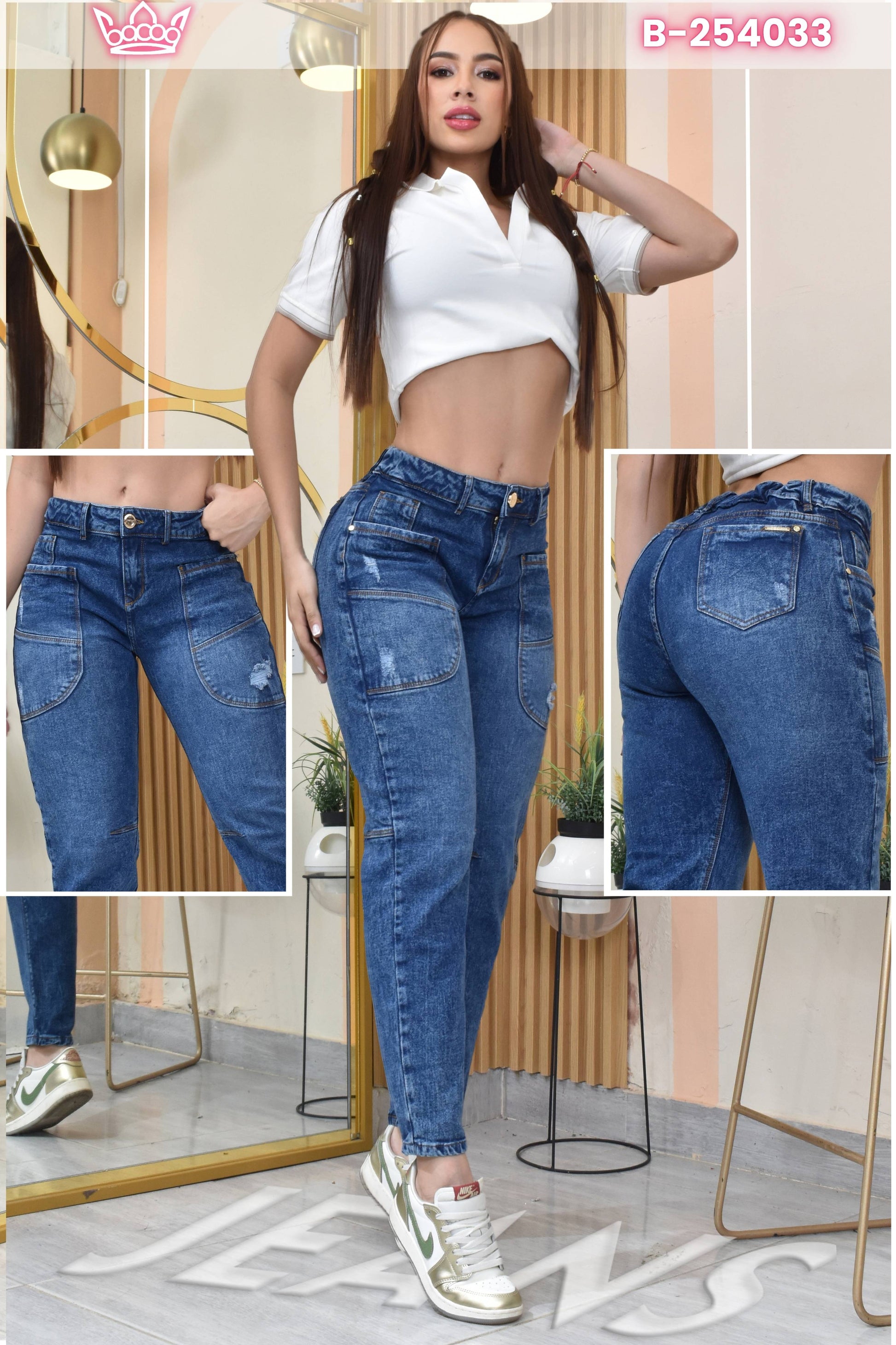 JEANS MOMFIT MOLDEADOR REF. B-254033