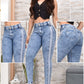 JEANS SKINNY CONTROL ABDOMEN LEVANTA COLA  REF. BK-40141
