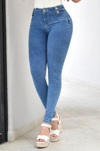 JEANS SKINNY CONTROL ABDOMEN LEVANTA COLA  REF. B264001