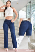 JEANS BOTA RECTA LEVANTA COLA  REF. B264005