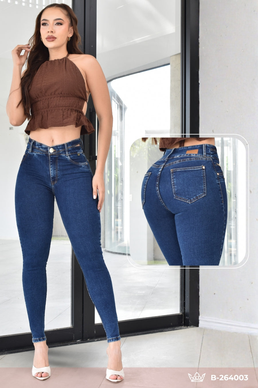 JEANS SKINNY CONTROL ABDOMEN LEVANTA COLA  REF. B264003