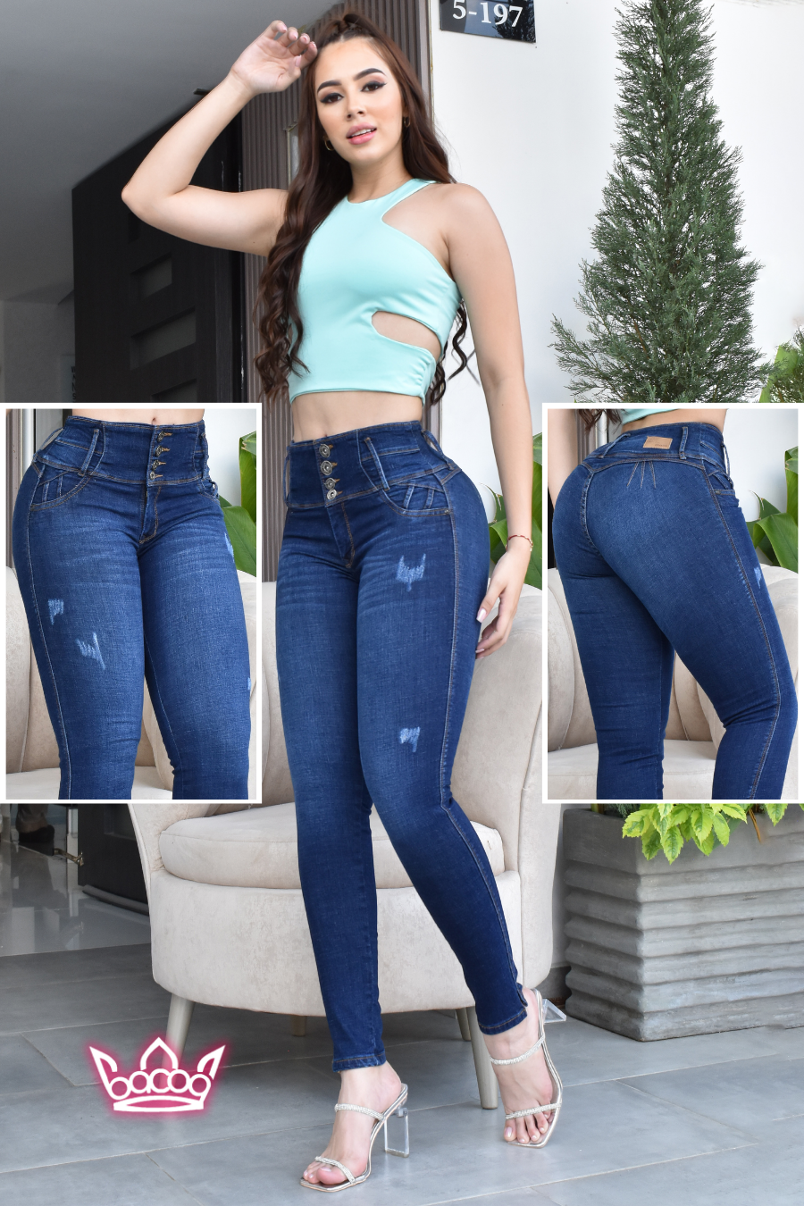 JEANS CONTROL ABDOMEN LEVANTA COLA REF. B-40643