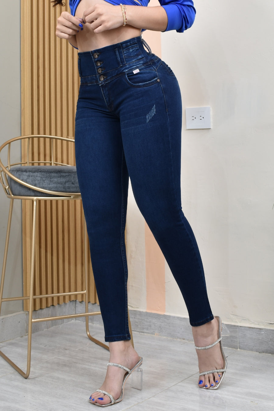 JEANS SKINNY CONTROL ABDOMEN LEVANTA COLA  REF. B-40736