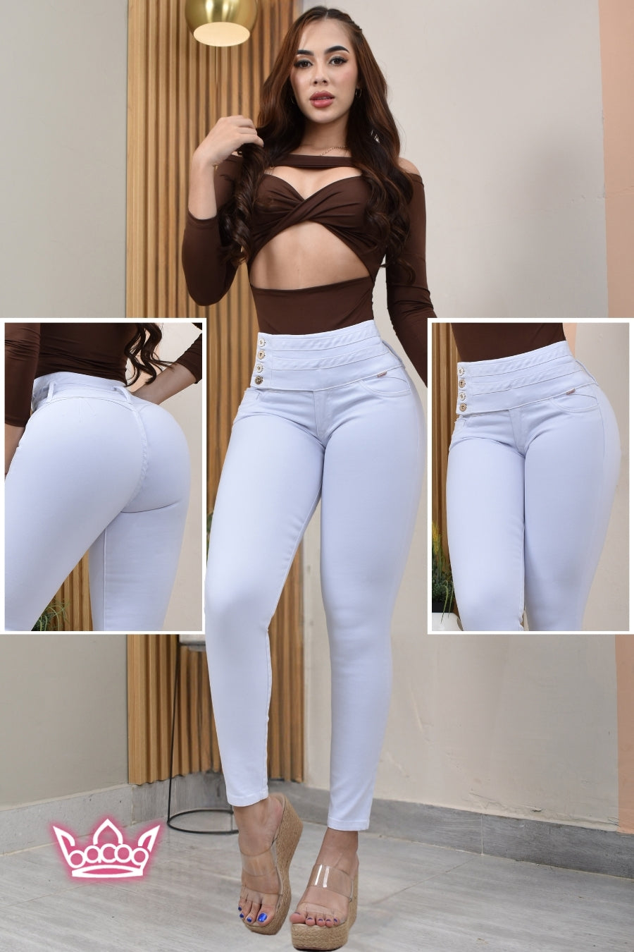 JEANS SKINNY CONTROL ABDOMEN LEVANTA COLA  REF. B-40738