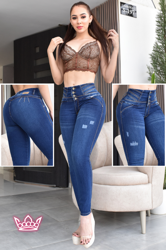 OUTLET JEANS SKINNY CONTROL ABDOMEN LEVANTA COLA  REF. B-40689