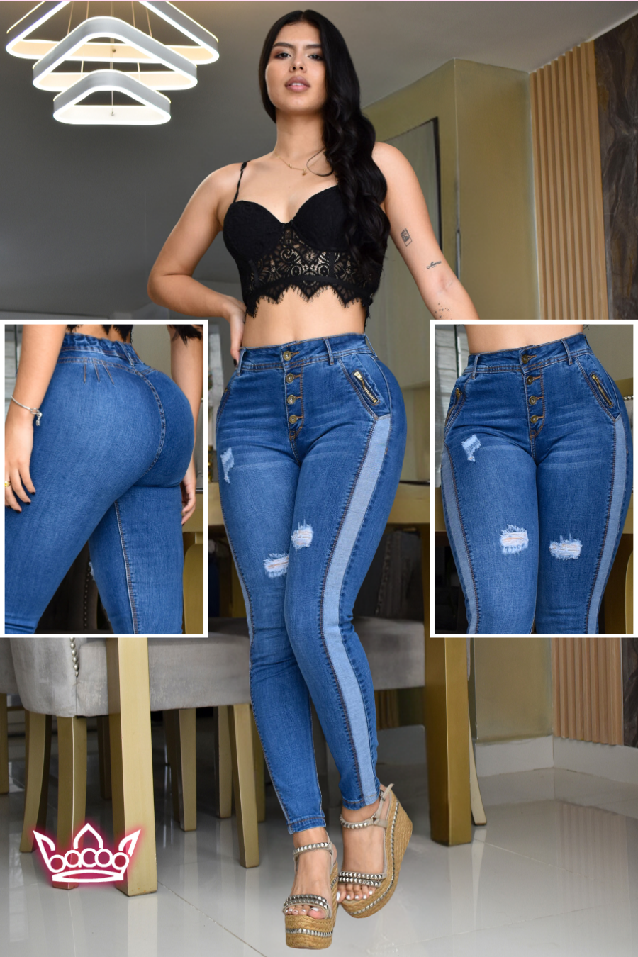 JEANS CONTROL ABDOMEN LEVANTA COLA REF. B-40649