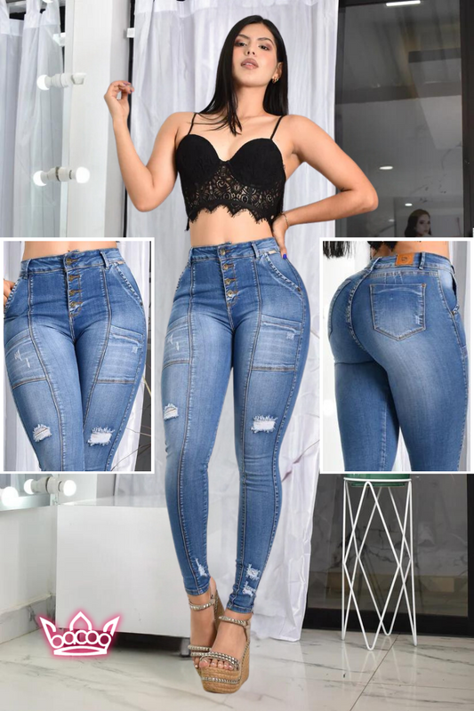 JEANS CONTROL ABDOMEN LEVANTA COLA REF. B-40631