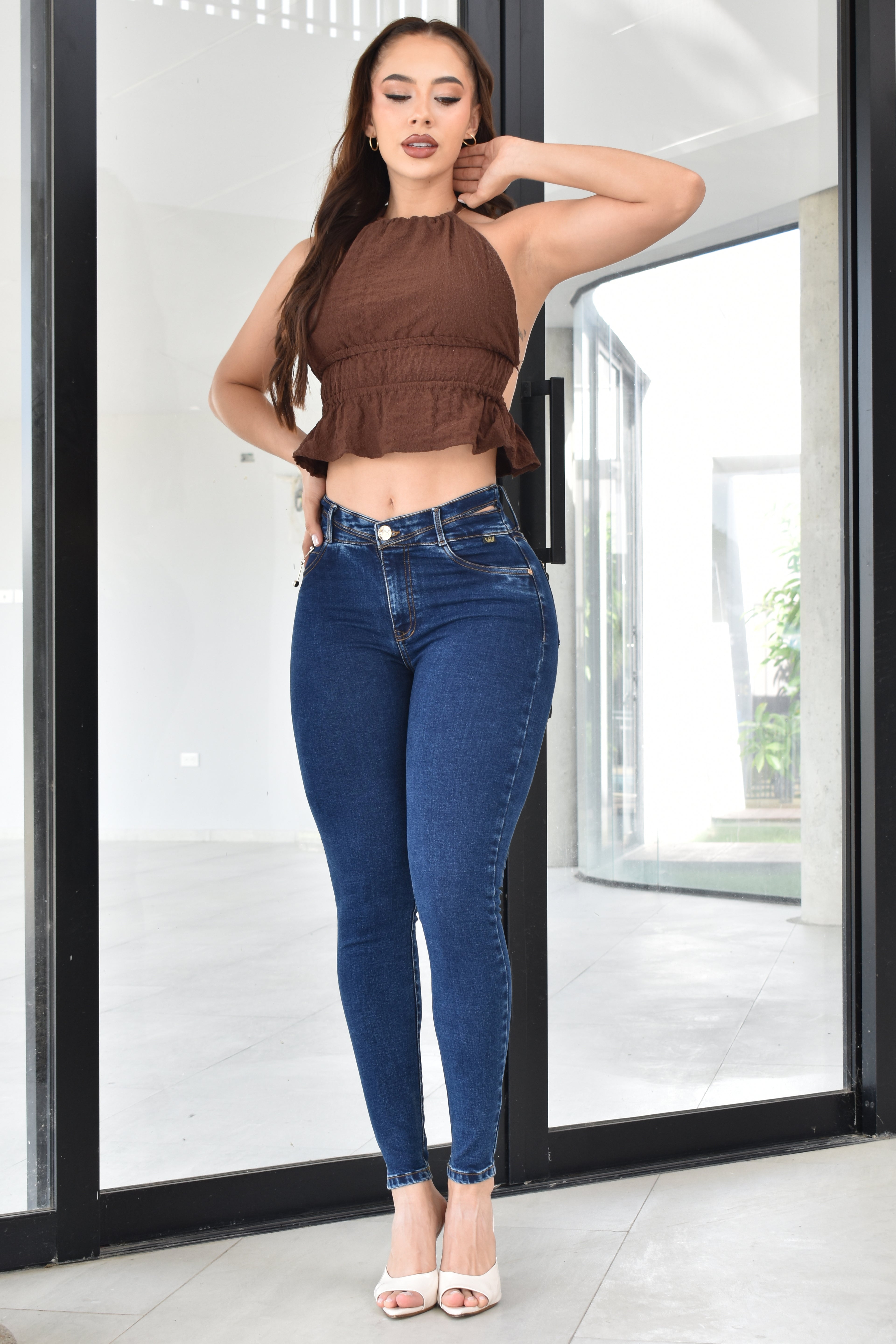 JEANS SKINNY CONTROL ABDOMEN LEVANTA COLA  REF. B264003