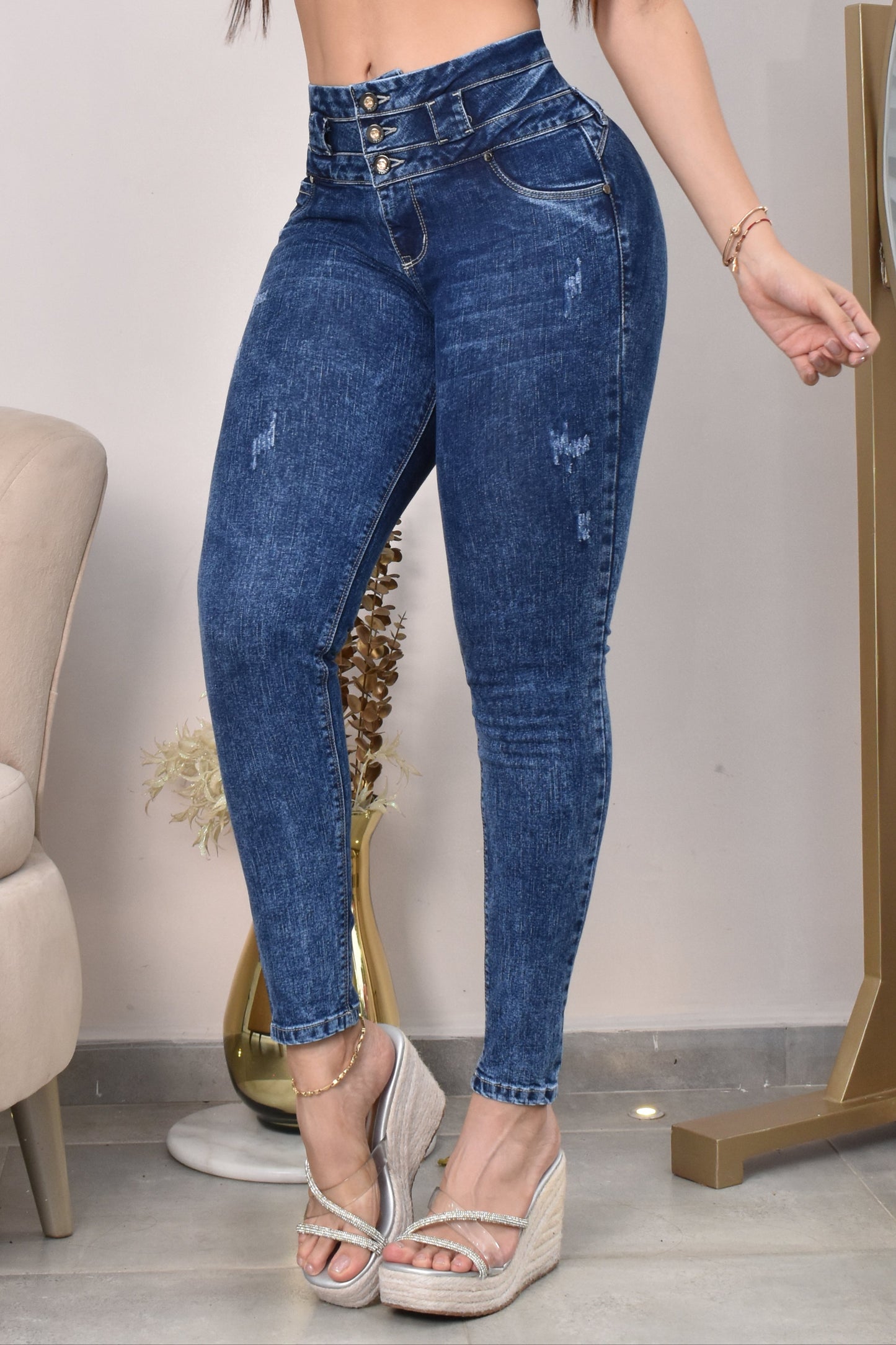 JEANS SKINNY CONTROL ABDOMEN LEVANTA COLA  REF. B-254042
