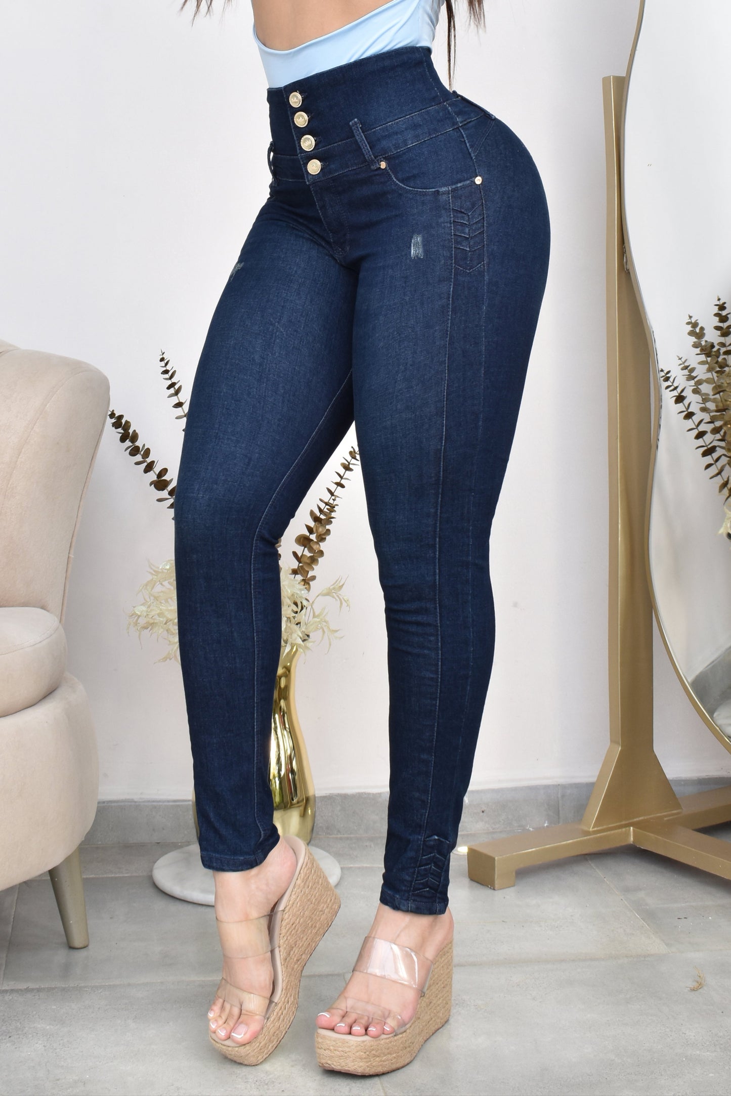 JEANS SKINNY CONTROL ABDOMEN LEVANTA COLA  REF. B-254017