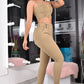 OUTLET CONJUNTO  SET CROP TOP  COLOR BEIGE REF. B-5002